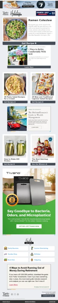 taste of home-1-food & beverage email templates
