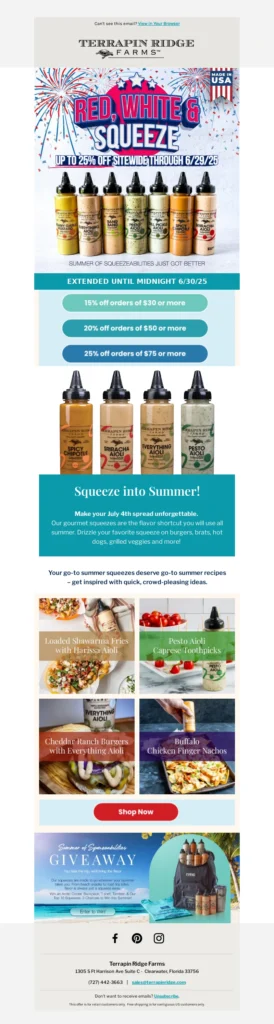 terrapin ridge farms-food & beverage email templates