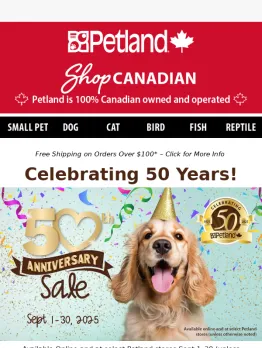 Our 50th Anniversary = Golden Savings! 🎈
