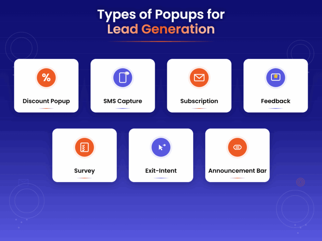 types of lead generation popups