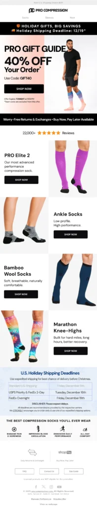 Procompression-Christmas Email Templates