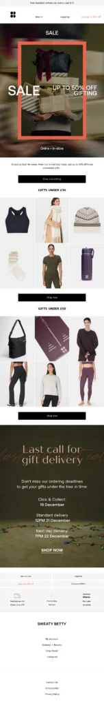 sweatybetty-Christmas Email Templates