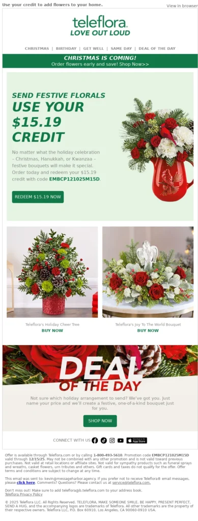 Teleflora-Christmas Email Templates