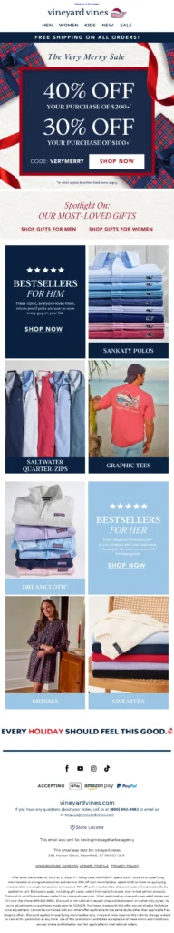 vineyard vines-Christmas Email Templates