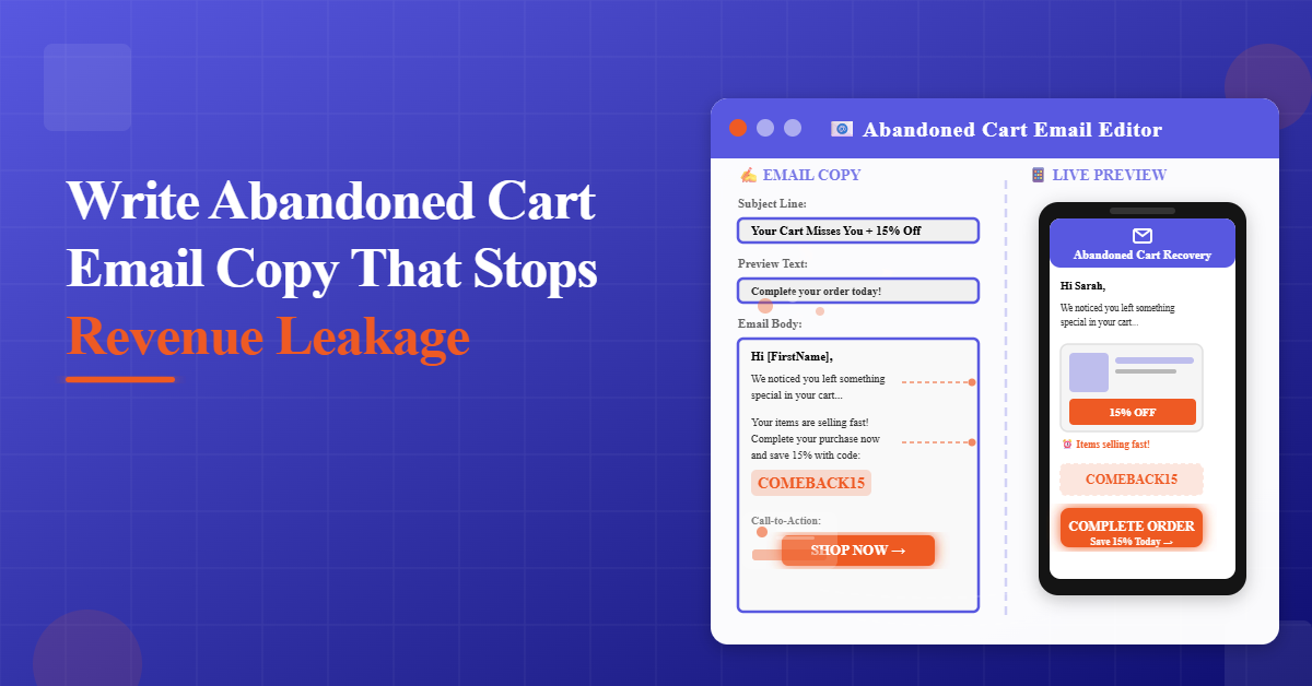 Abandoned Cart Email Copy