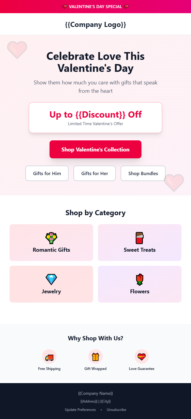 Email Template Before Optimization